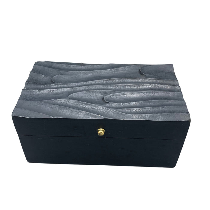 Vintage Deco Multi-Purpose Wooden Box - Black Swirls
