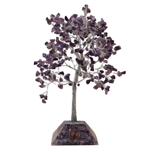 Edelsteinbaum Amethyst mit Organit-Basis – 320 Steine