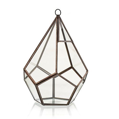 Glass & Brass Terrarium - Large Pentagon