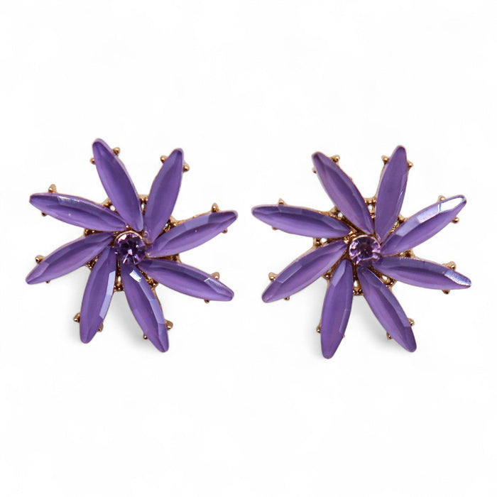 Nymph Aurora Glass Earrings - Flowers, Lavender