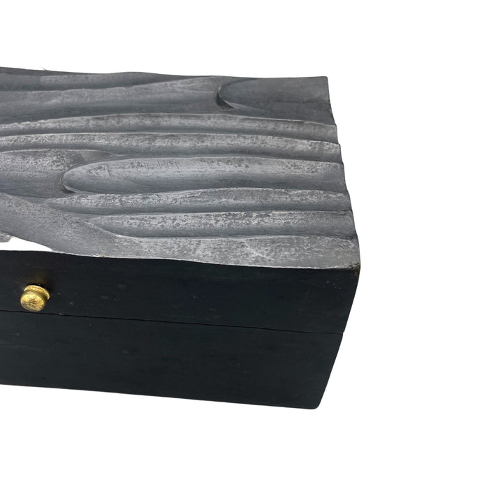 Vintage Deco Multi-Purpose Wooden Box - Black Swirls