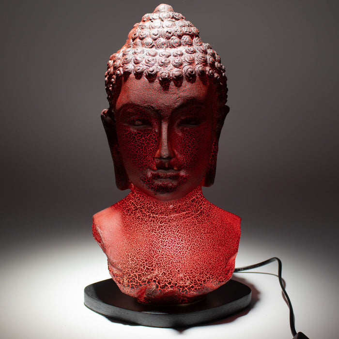 Buddha Glow Lamp - Bust, Molton Lava Crackle