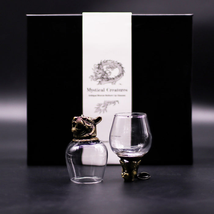 Gift Set of 6x Glasses (100ml) - Mystical Creatures, Antique Bronze