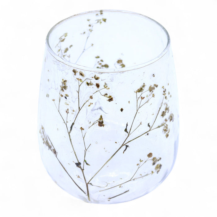 Natural Floral Glass Vase Candle Holder - Margarita