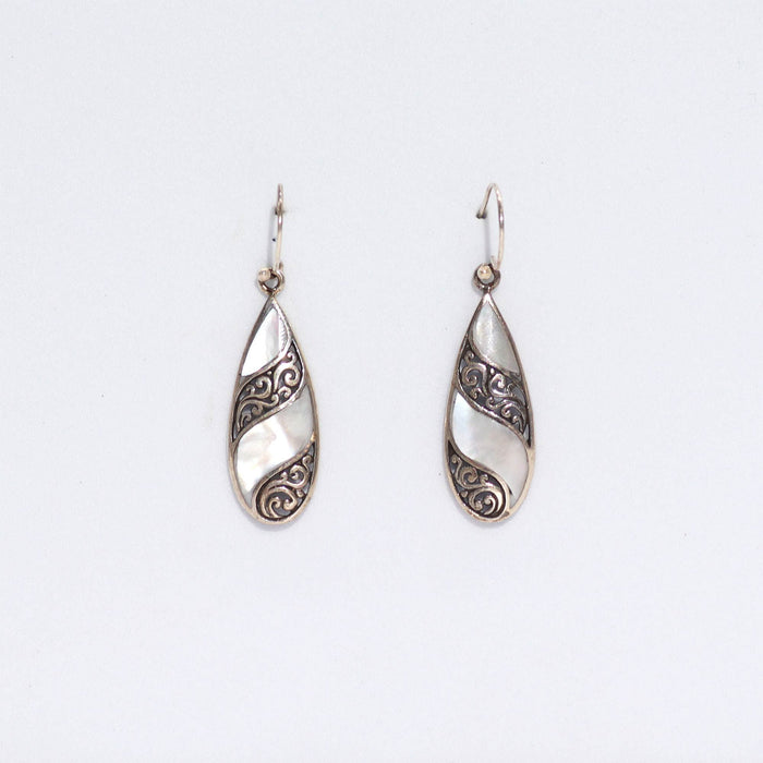 Boucles d'oreilles goutte en argent sterling et nacre