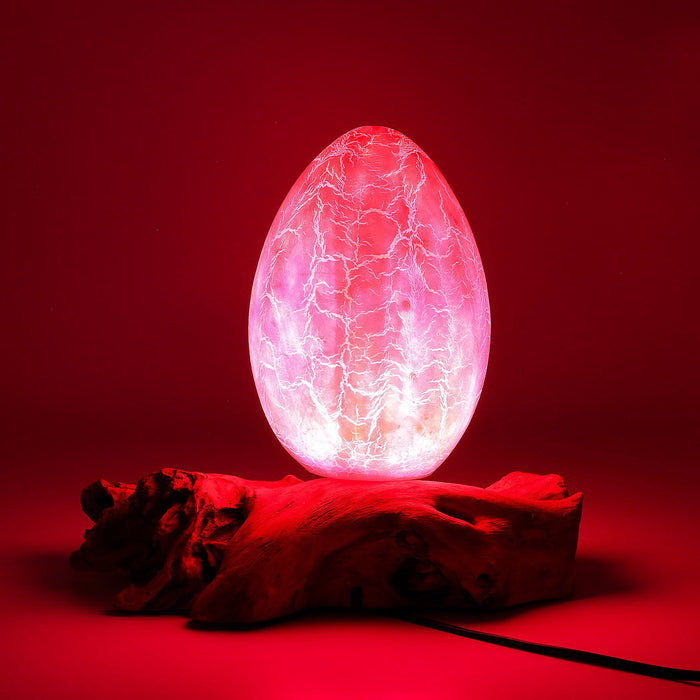 DriftGlow Lampe - Orange Crackle „Fire Egg“ Schirm