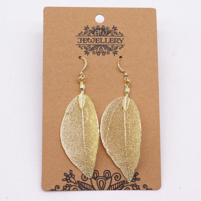 Tapferkeitsblatt-Ohrringe - Gold