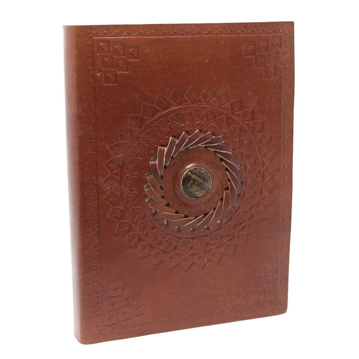 Leder-Notizbuch - Tigerauge (18x13 cm)