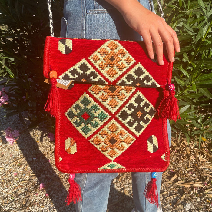 Kilim Umhängetasche Sommer - Rot