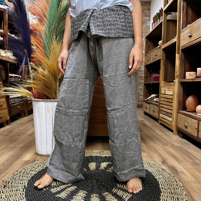 Thai Fisherman Pants - Mandala Mantra, Grey