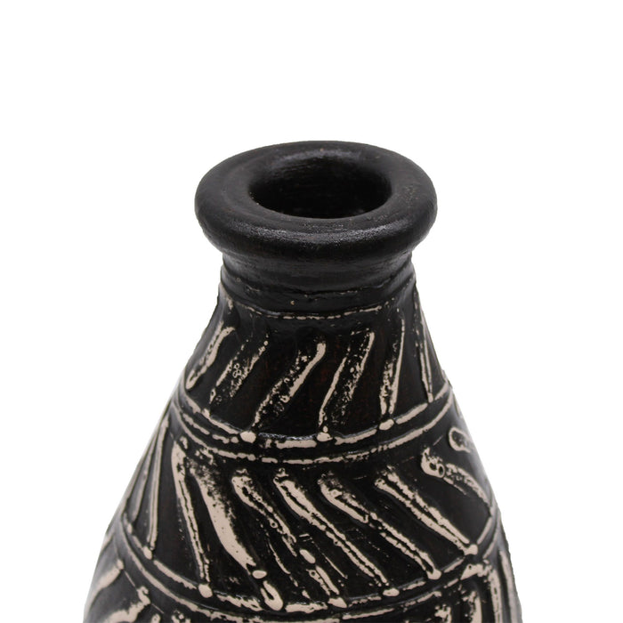 Dekorative konische Keramikvase – Griechisch, Schokolade