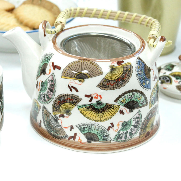 Herbal Teapot Set - Chinese Fans