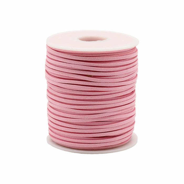 Meterware Anhängerschnur - Kunstleder Wildleder-Optik, Rosa