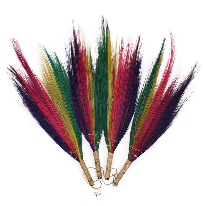Natürlicher Pampas-Besen – Regenbogenfarben – 4er-Set