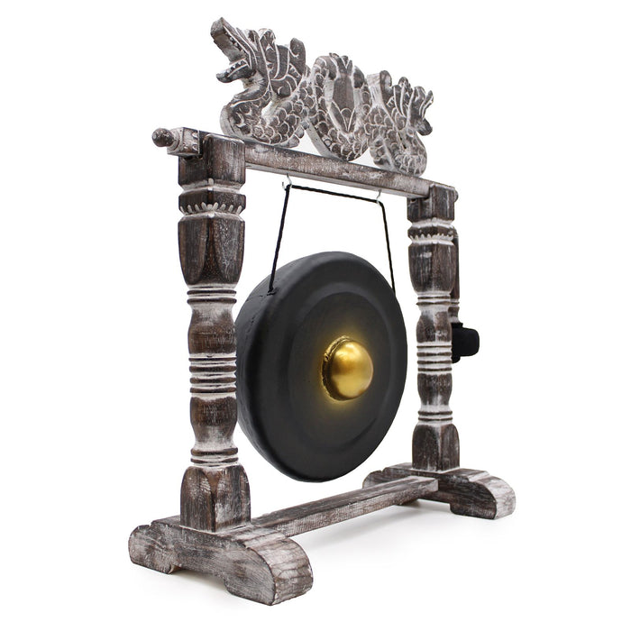 Kleiner Heilender Gong auf Ständer - Schwarz 25cm