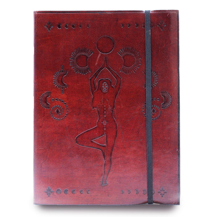 Vegetable Tanned Leather Notebook with Strap - Cosmic Goddess (Medium)