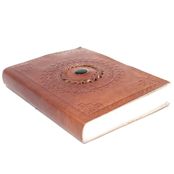 Leder Notizbuch – Schwarzer Onyx (7"x5")