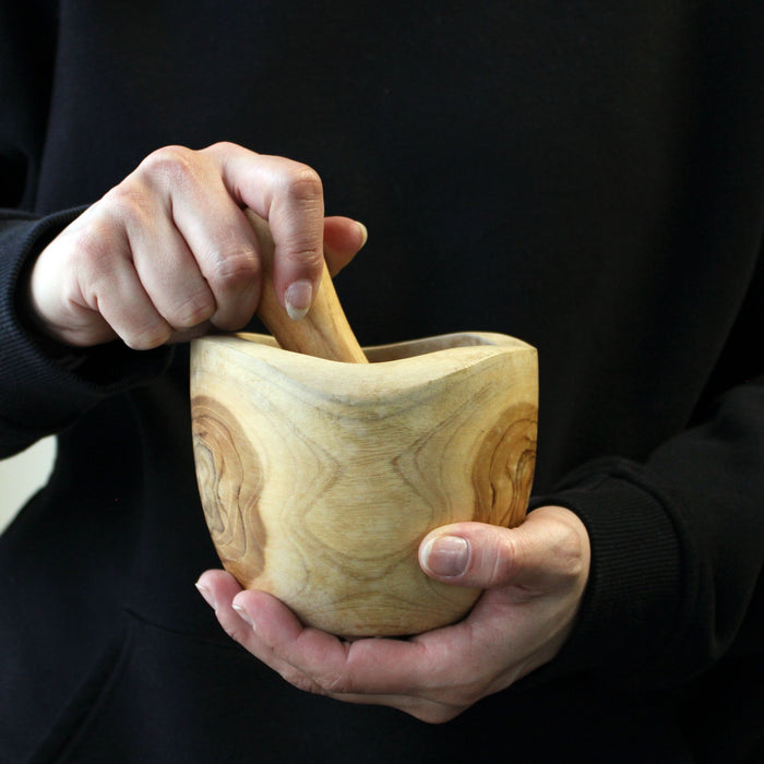 Ergo Teak Pestle & Mortar - Large