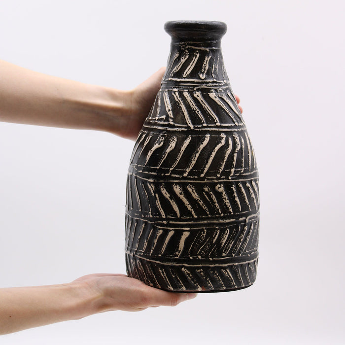 Dekorative konische Keramikvase – Griechisch, Schokolade