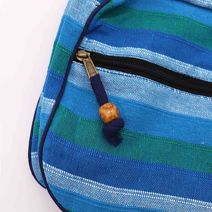 Große Nepal Sling Bag – Blaue Flüsse