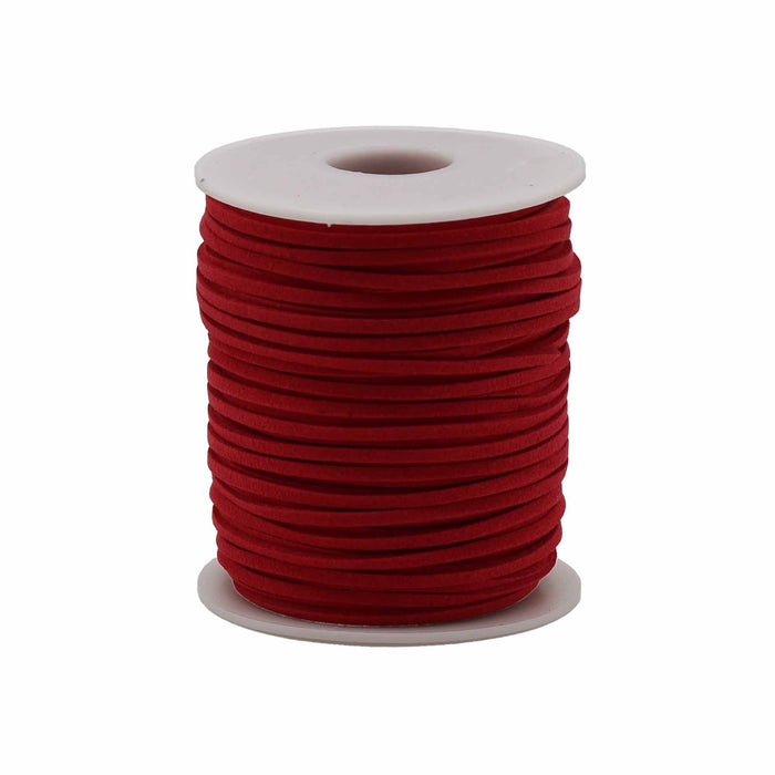 Bulk Roll Pendant Cord - Faux Suede, Red