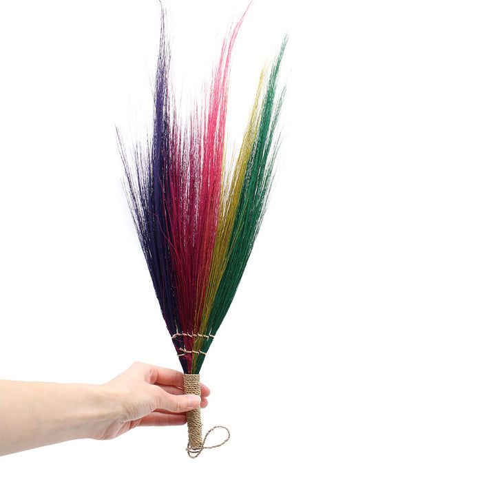 Natürlicher Pampas-Besen – Regenbogenfarben – 4er-Set