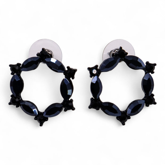 Nymph Aurora Glass Earrings - Loop, Jet Black