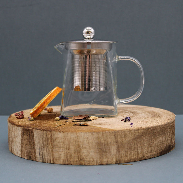 Glas-Teekanne mit Siebeinsatz – Turmform (350 ml)