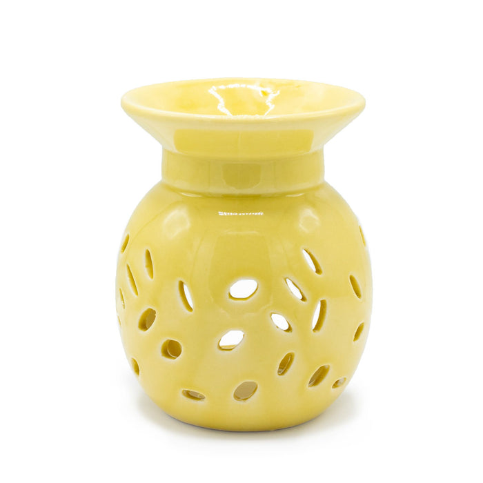 Keramik-Duftlampe – Blumenmuster, Gelb
