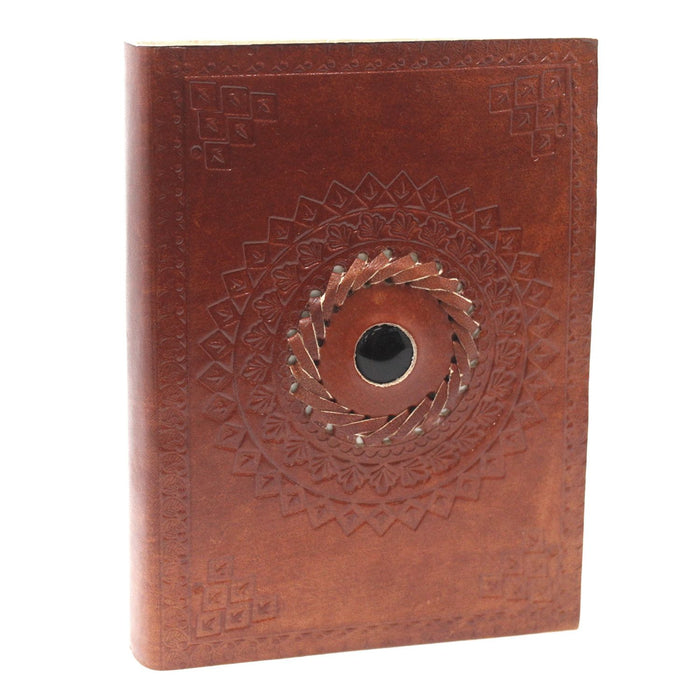 Leder Notizbuch – Schwarzer Onyx (7"x5")