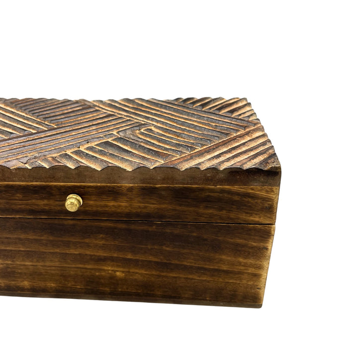 Vintage Deco Multi-Purpose Wooden Box - Antique Lines