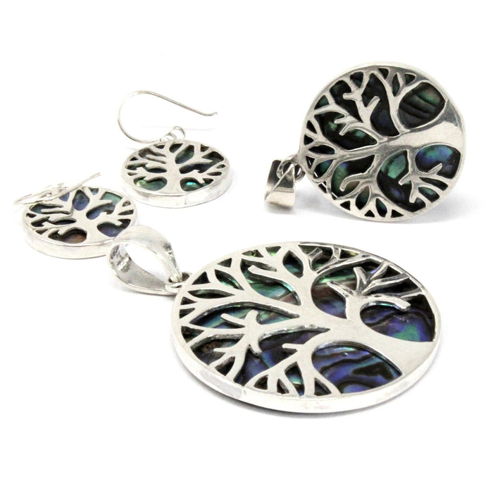 Sterling Silver & Abalone Earrings - Tree of Life