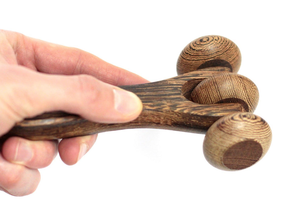 Massageholz - Rollenmassagegerät mit drei Scheiben