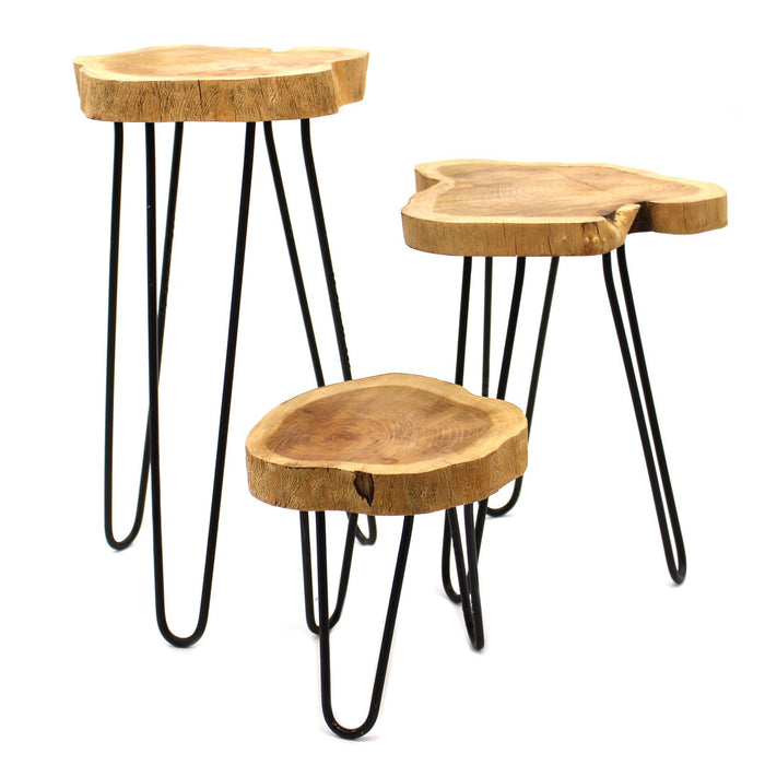 Gamal Holz Pflanzenständer – Natur, 3er-Set