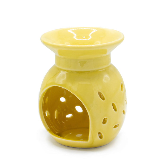 Keramik-Duftlampe – Blumenmuster, Gelb