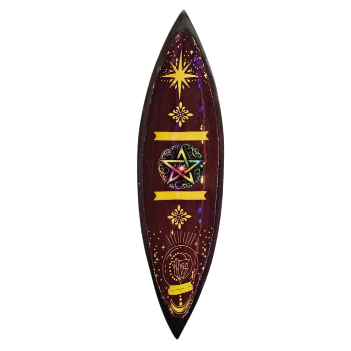 Emaille-Räucherschale - Mangoholz - Pentagon
