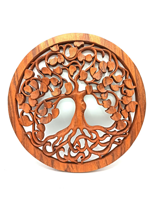 Carved Wooden Plaque - Tree of Life 'Love'