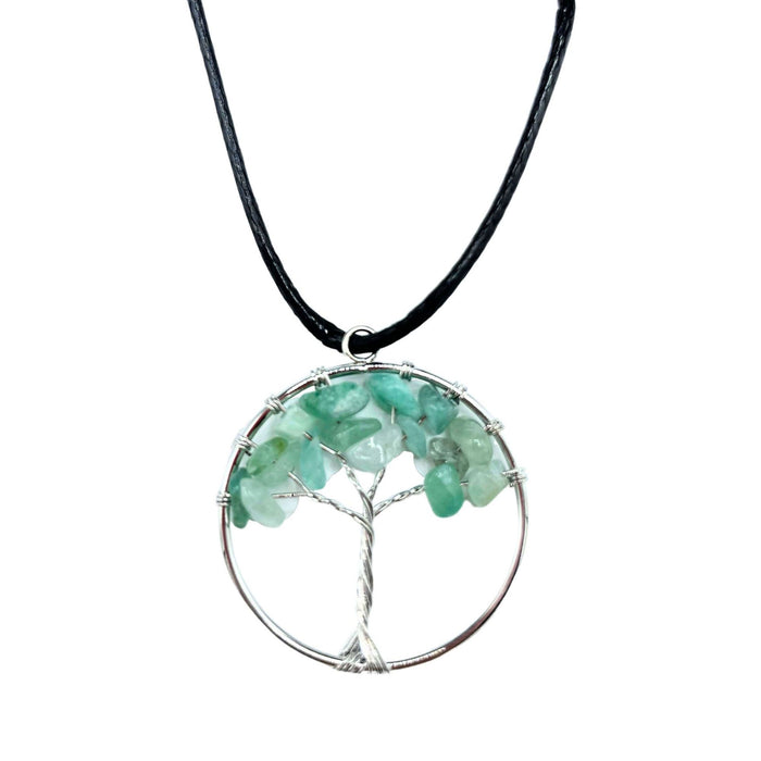 Gemstone Tree of Life Pendant - Jade