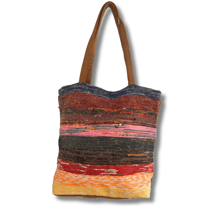 Recycled Rug Tote Bag - Shades of Lavender
