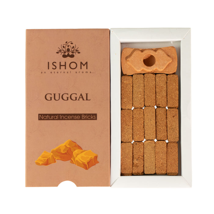 ISHOM Incense Smudge Bricks & Burner - Guggal