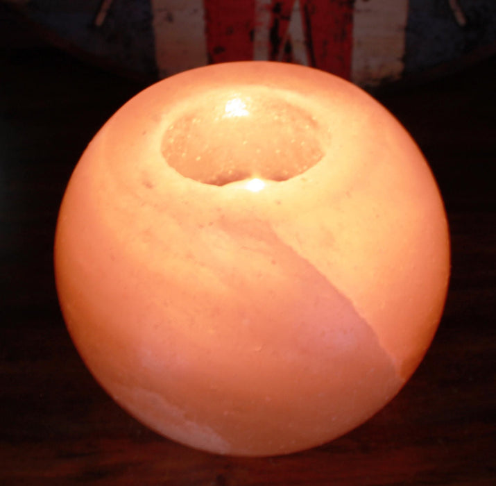 Himalaya-Salz-Kerzenhalter – rund