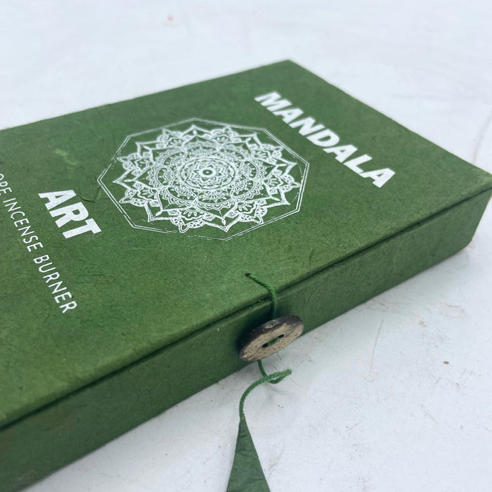 Räucherseil & versilberter Halter – Mandala-Blume