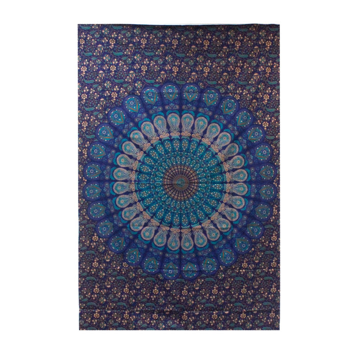 Single Cotton Bedspread / Wall Hanging - Classic Mandala