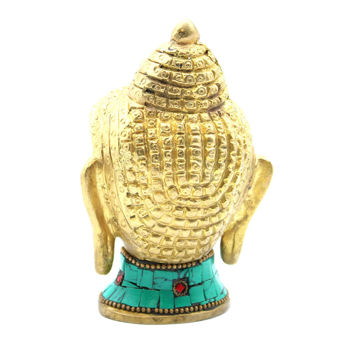 Großer Buddha-Kopf aus Messing