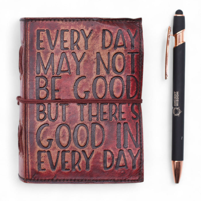 Carnet en cuir – Tous les jours ne sont pas forcément bons, bords frangés (12,7 cm x 8,9 cm)