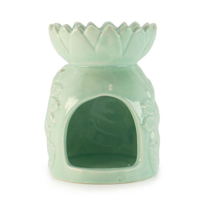 Keramik-Duftlampe – Sonnenblume, Pastellgrün