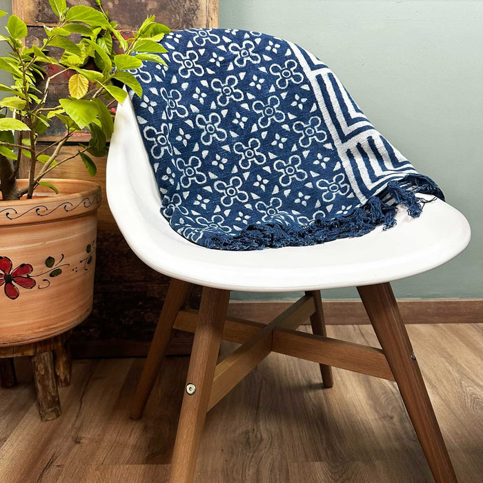 Handmade Indigo Throw - Kasba Tiles