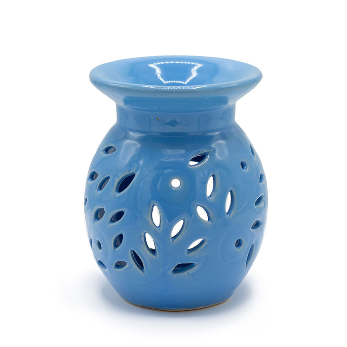 Keramik-Duftlampe - Floral, Blau