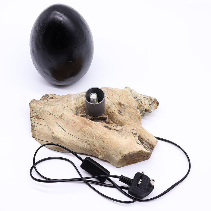 DriftGlow Lamp - Grey Crackle 'Lava Egg' Shade