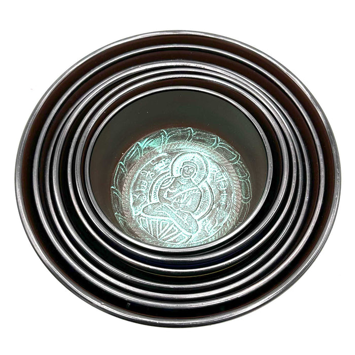 Large Chakra Set of Seven Singing Bowls (19.5cm - 35cm)